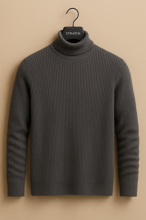 Col Roulé Coton Gris