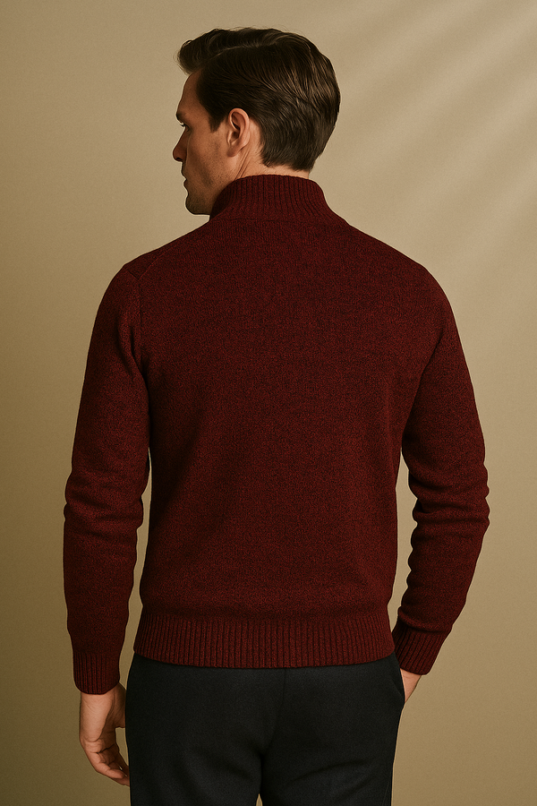 Pull à Col Zippé Rouge