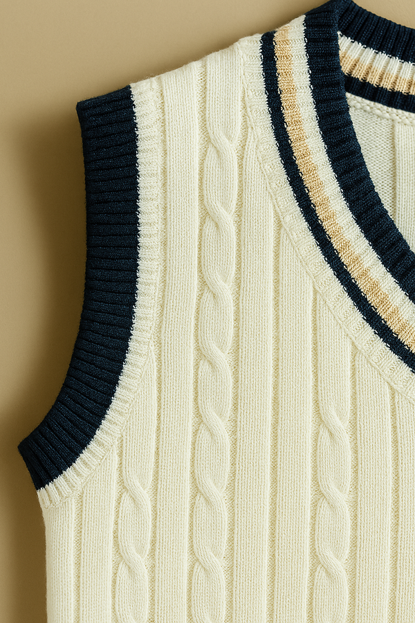 Gilet Torsadé Blanc