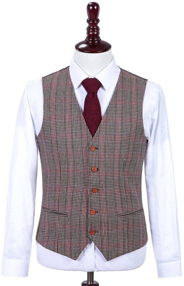 Costume Tweed Pied de Poule Brun - Stratos