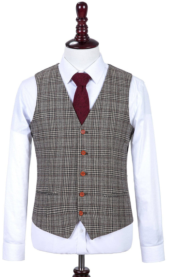 Costume Tweed Prince de Galles Marron - Stratos