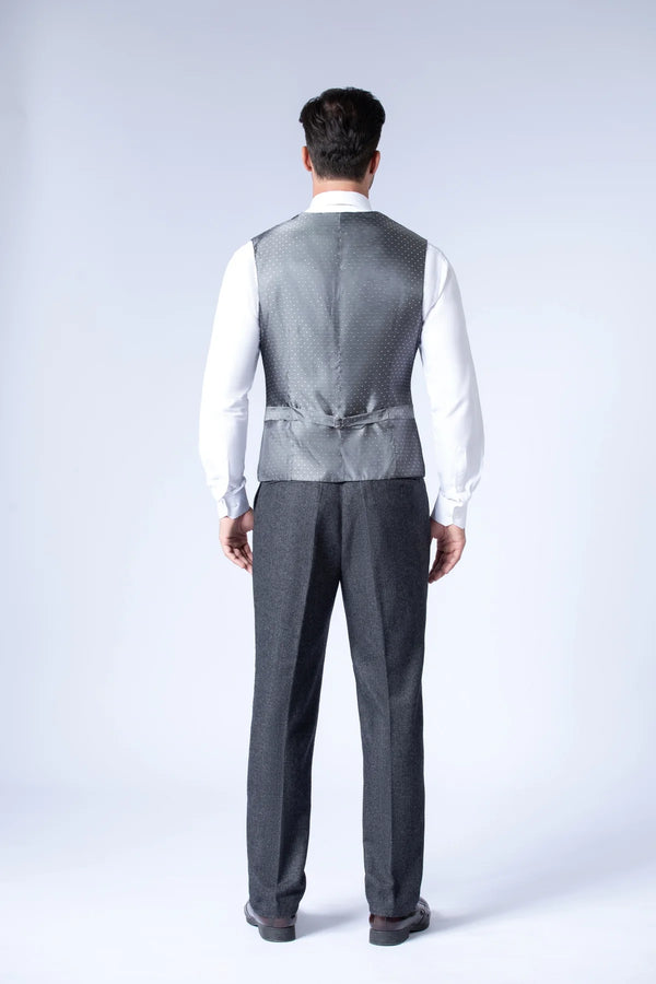 Costume Tweed à Chevrons Charbon - Stratos