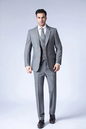 Costume Tweed Barleycorn Gris - Stratos