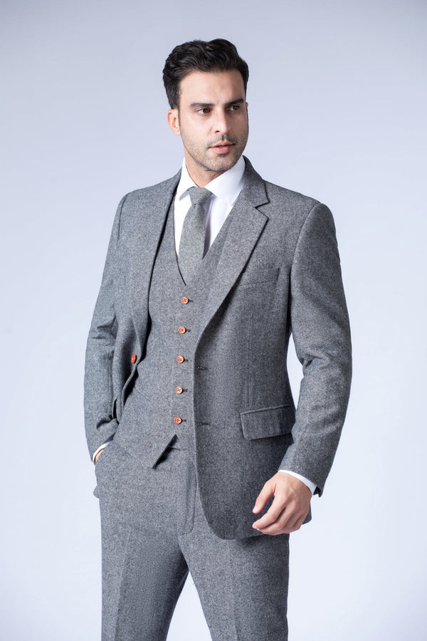 Costume Tweed Barleycorn Gris - Stratos