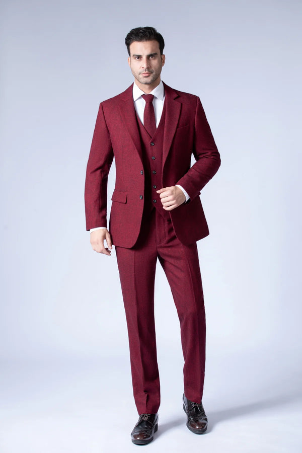 Costume Tweed Barleycorn Rouge - Stratos
