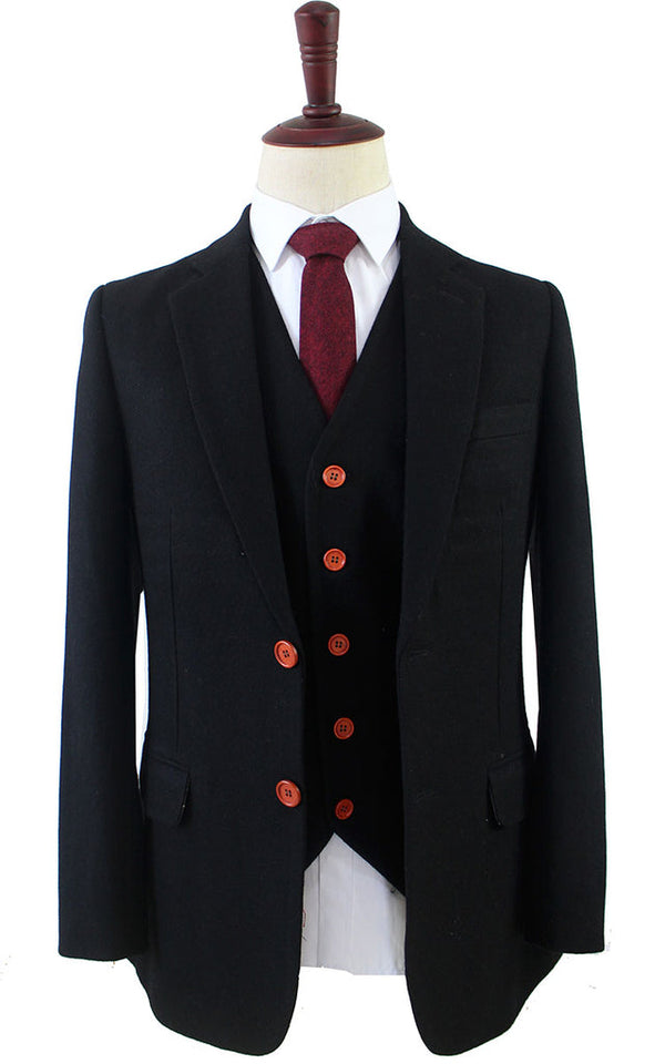 Costume 3P Tweed Noir - Stratos