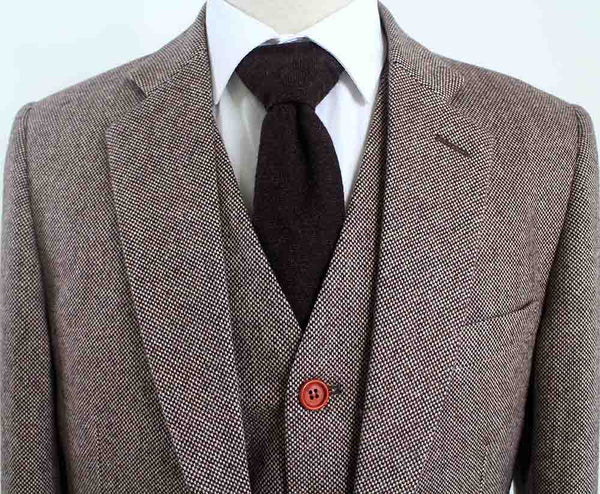 Costume 3P Tweed Barleycorn Brun - Stratos