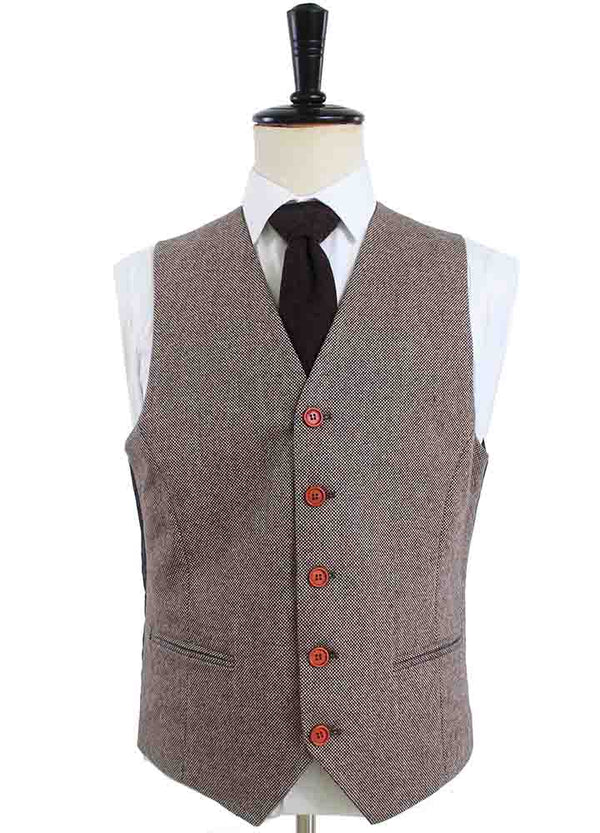 Costume 3P Tweed Barleycorn Brun - Stratos