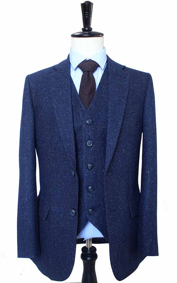 Costume 3P Tweed Tacheté Bleu - Stratos