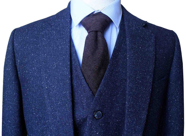 Costume 3P Tweed Tacheté Bleu - Stratos