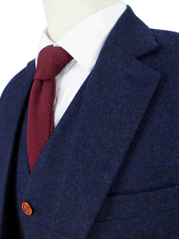 Costume 3P Tweed Barleycorn Navy - Stratos