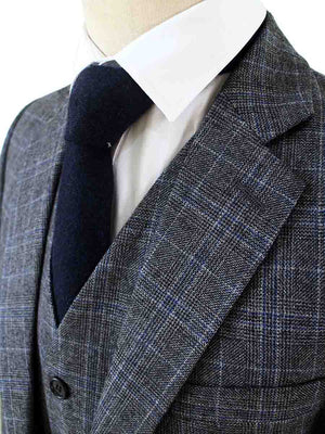 Costume 3P Tweed Prince de Galles Gris-Bleu - Stratos