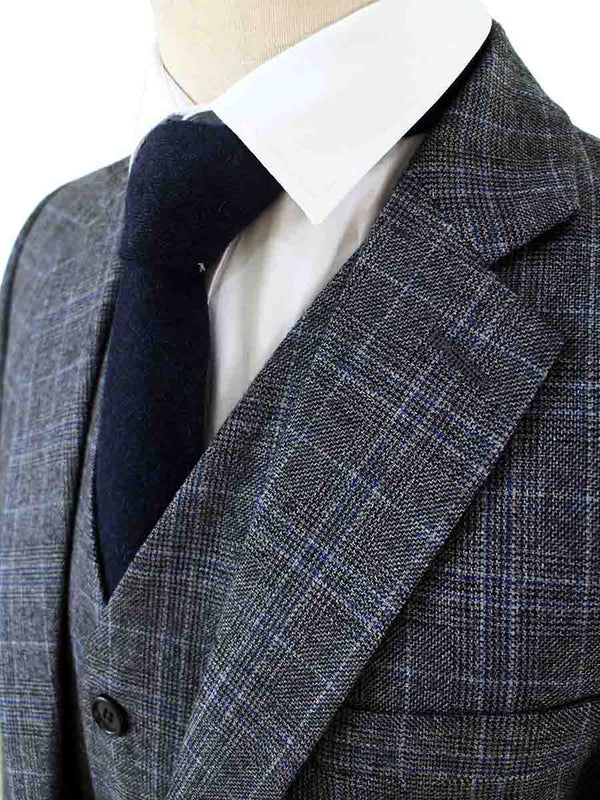 Costume 3P Tweed Prince de Galles Gris-Bleu - Stratos