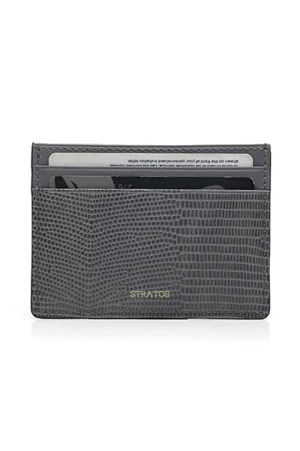 Porte Cartes Lézard Gris - Stratos