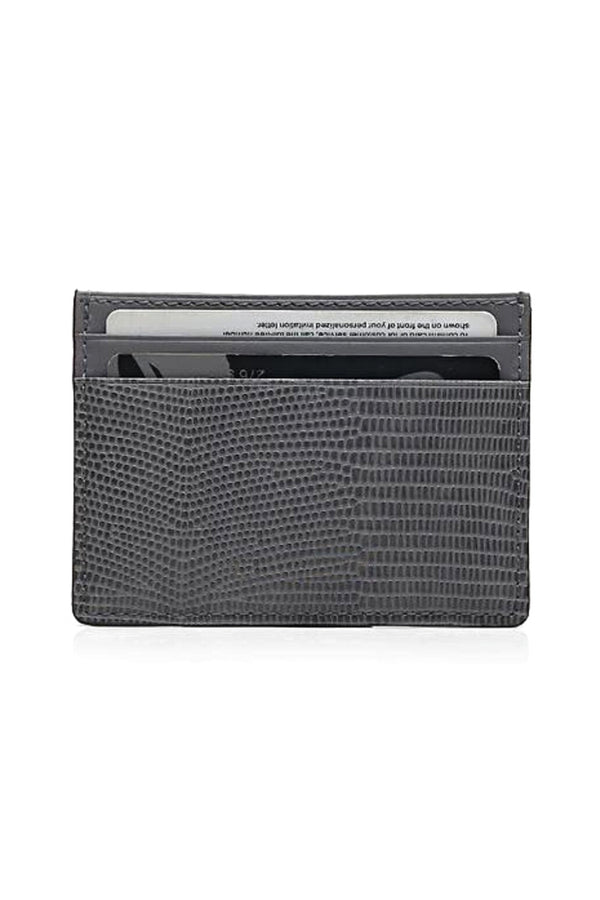 Porte Cartes Lézard Gris - Stratos