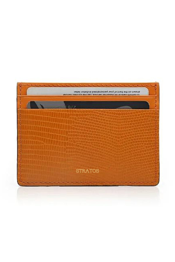 Porte Cartes Lézard Orange - Stratos