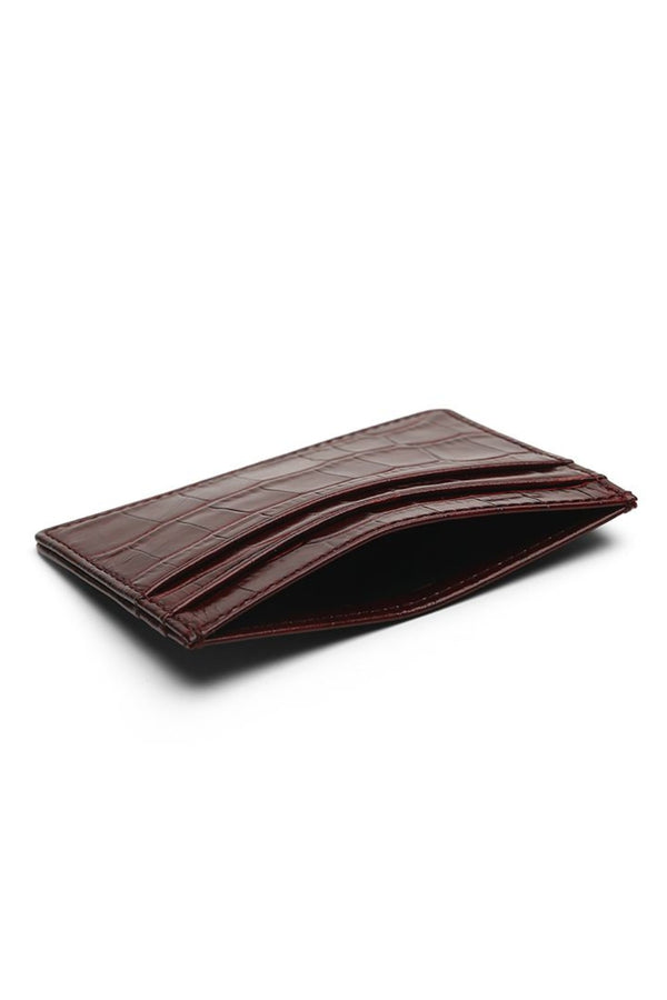 Porte Cartes Crocodile Bordeaux - Stratos
