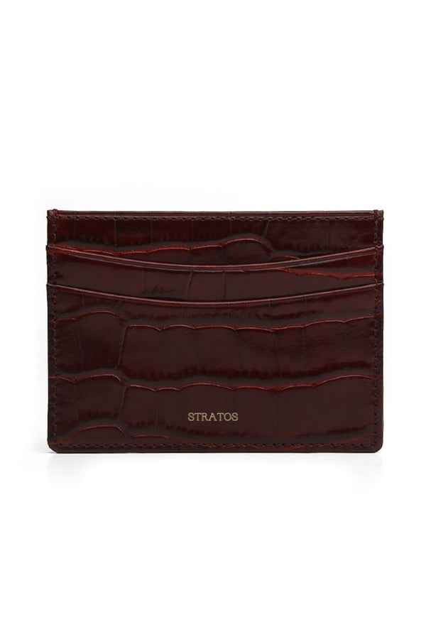 Porte Cartes Crocodile Bordeaux - Stratos