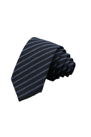 Cravate Coton Rayée Marine - Stratos