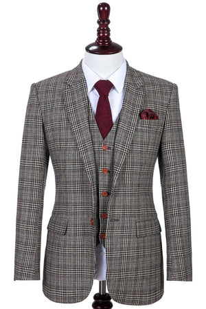 Costume Tweed Prince de Galles Marron - Stratos