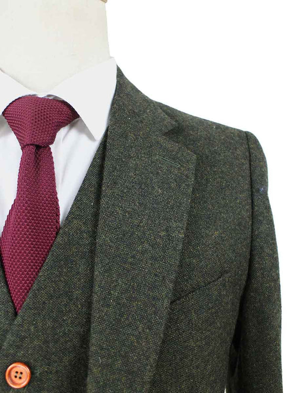 Costume 3P Tweed Barleycorn Vert - Stratos