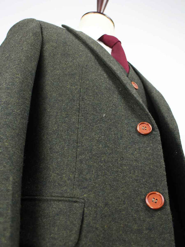 Costume 3P Tweed Barleycorn Vert - Stratos