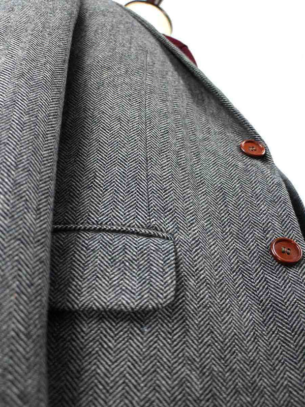 Costume 3P Tweed à Chevrons Gris - Stratos