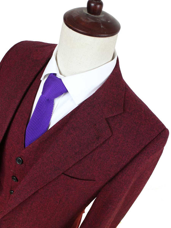 Costume 3P Tweed Barleycorn Rouge - Stratos
