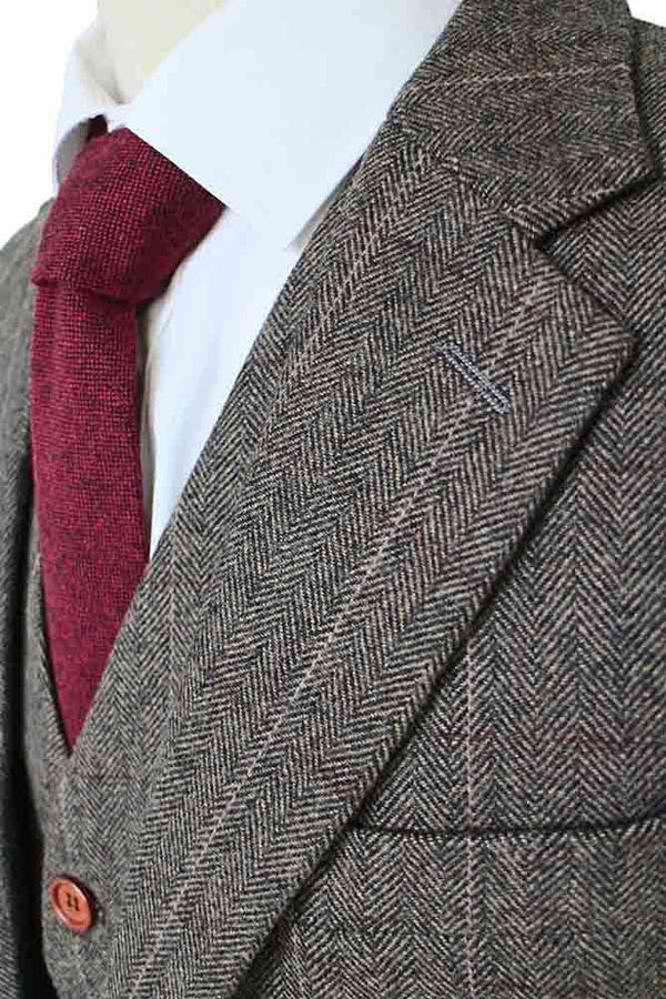 Costume 3P Tweed à Chevrons Campagne - Stratos