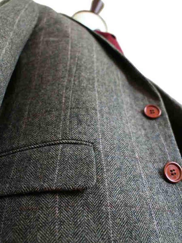 Costume 3P Tweed à Chevrons Campagne - Stratos