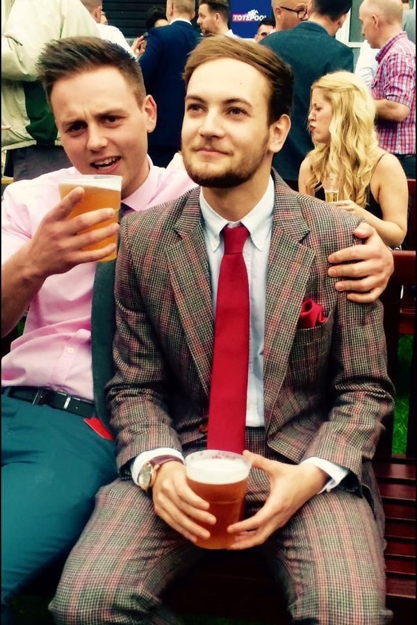 Costume 3P Tweed Pied de Poule Brun - Stratos