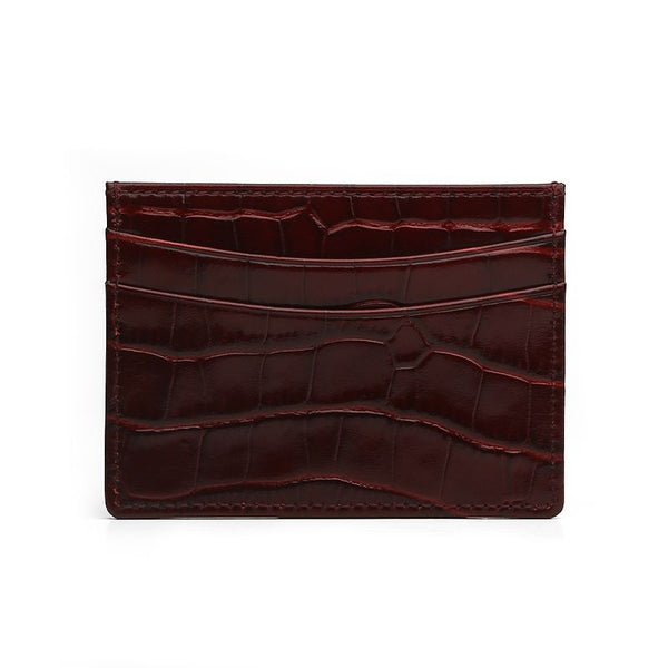 Porte Cartes Crocodile Bordeaux - Stratos