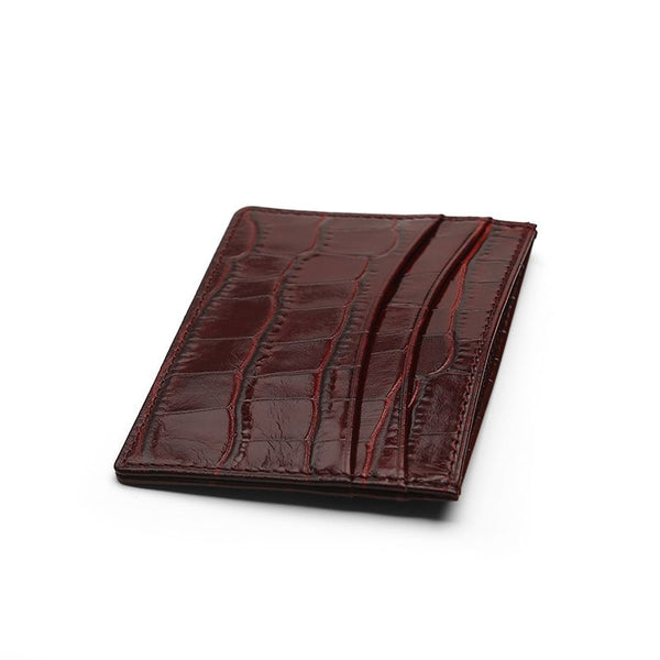 Porte Cartes Crocodile Bordeaux - Stratos